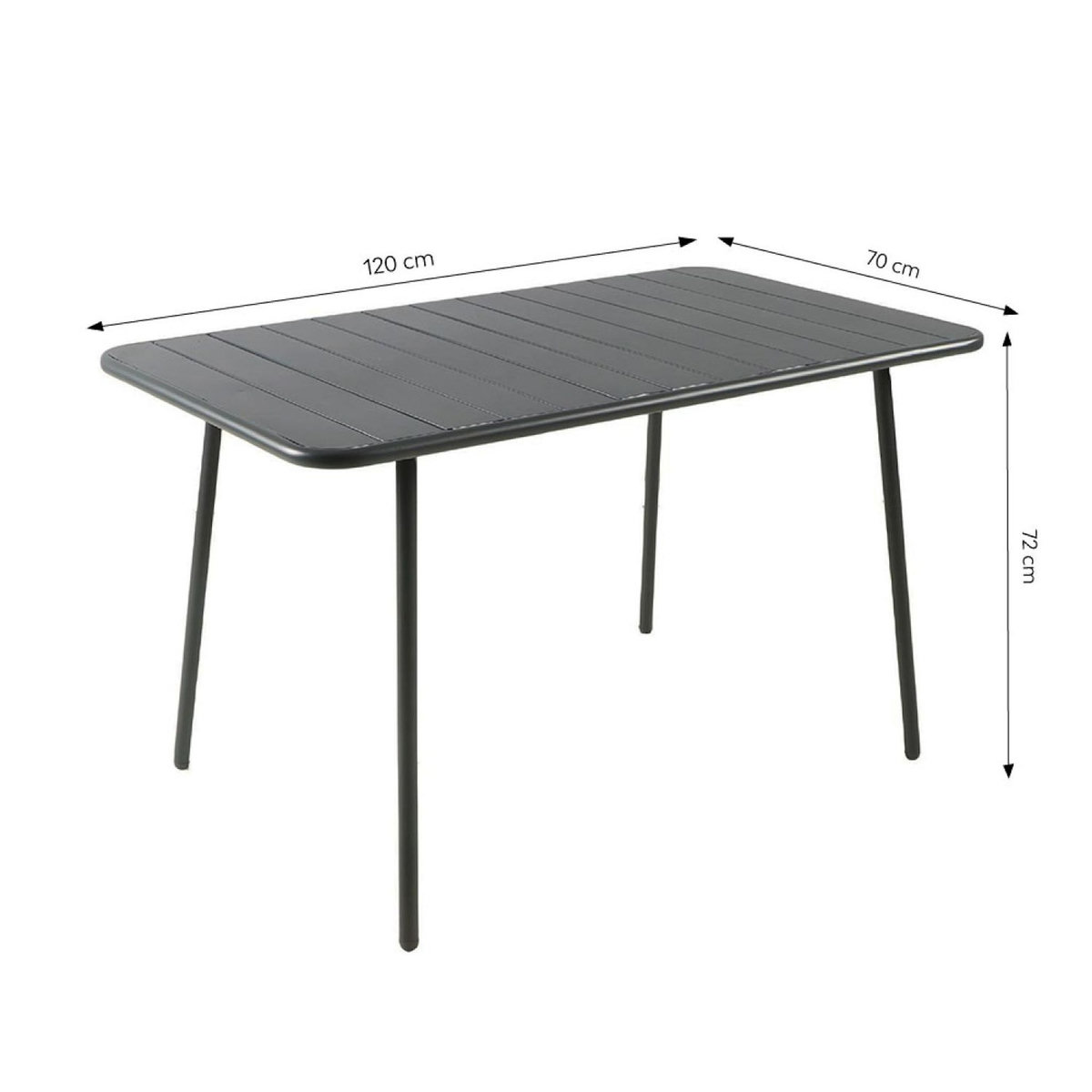 CONCEPT USINE Ensemble table de jardin 120 cm et 4 chaises BERGAME