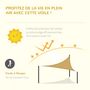 Voir la diapositive 4 : OUTSUNNY Voile d'ombrage triangulaire grande taille 5 x 5 x 5 m polyéthylène haute densité résistant aux UV sable