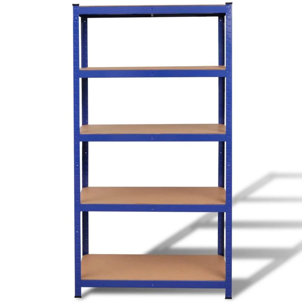 VIDAXL Etagere de rangement a 5 niveaux Bleu Acier et bois ingenierie