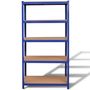 Voir la diapositive 2 : VIDAXL Etagere de rangement a 5 niveaux Bleu Acier et bois ingenierie