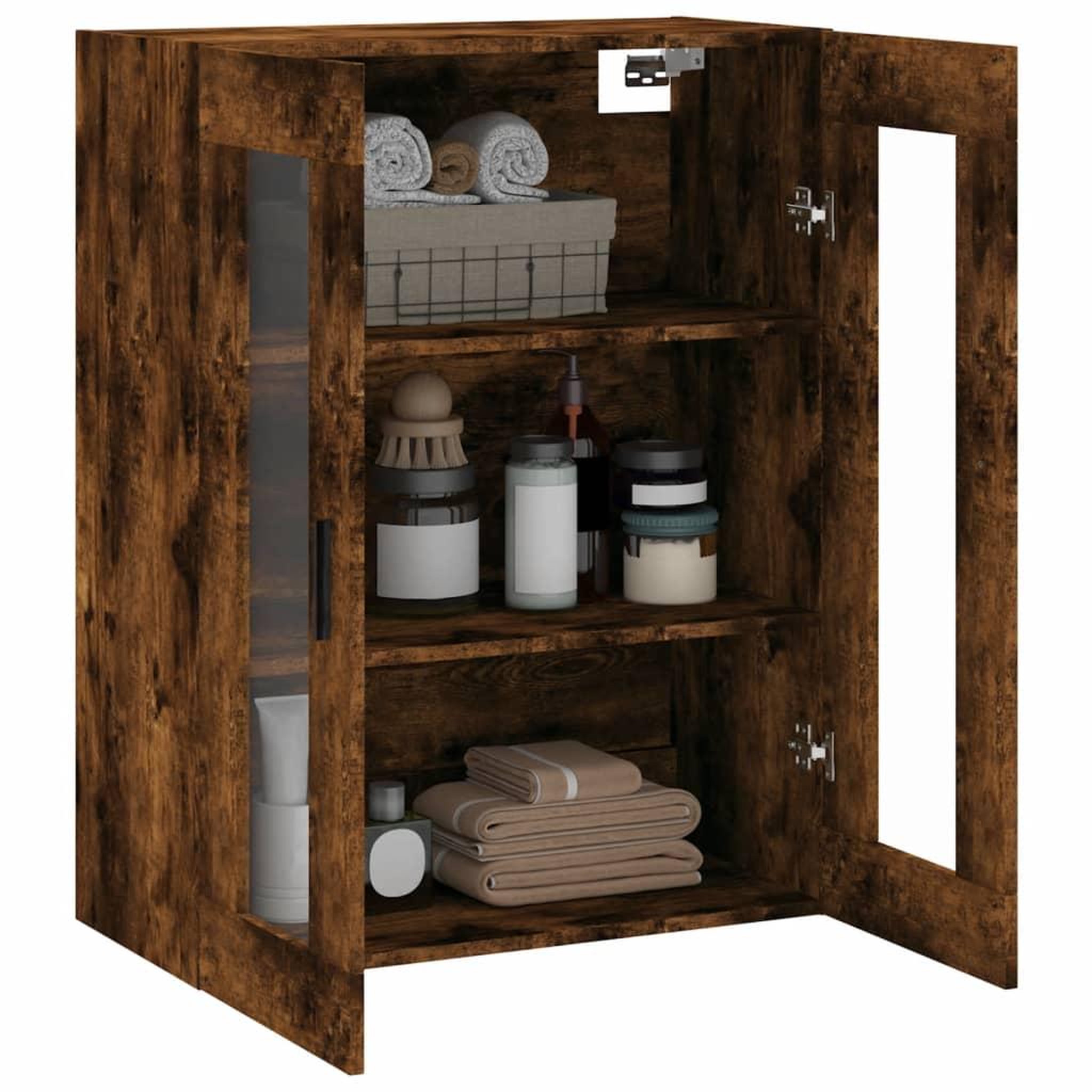 Voir la diapositive 5 : VIDAXL Armoire murale chene fume 69,5x34x90 cm