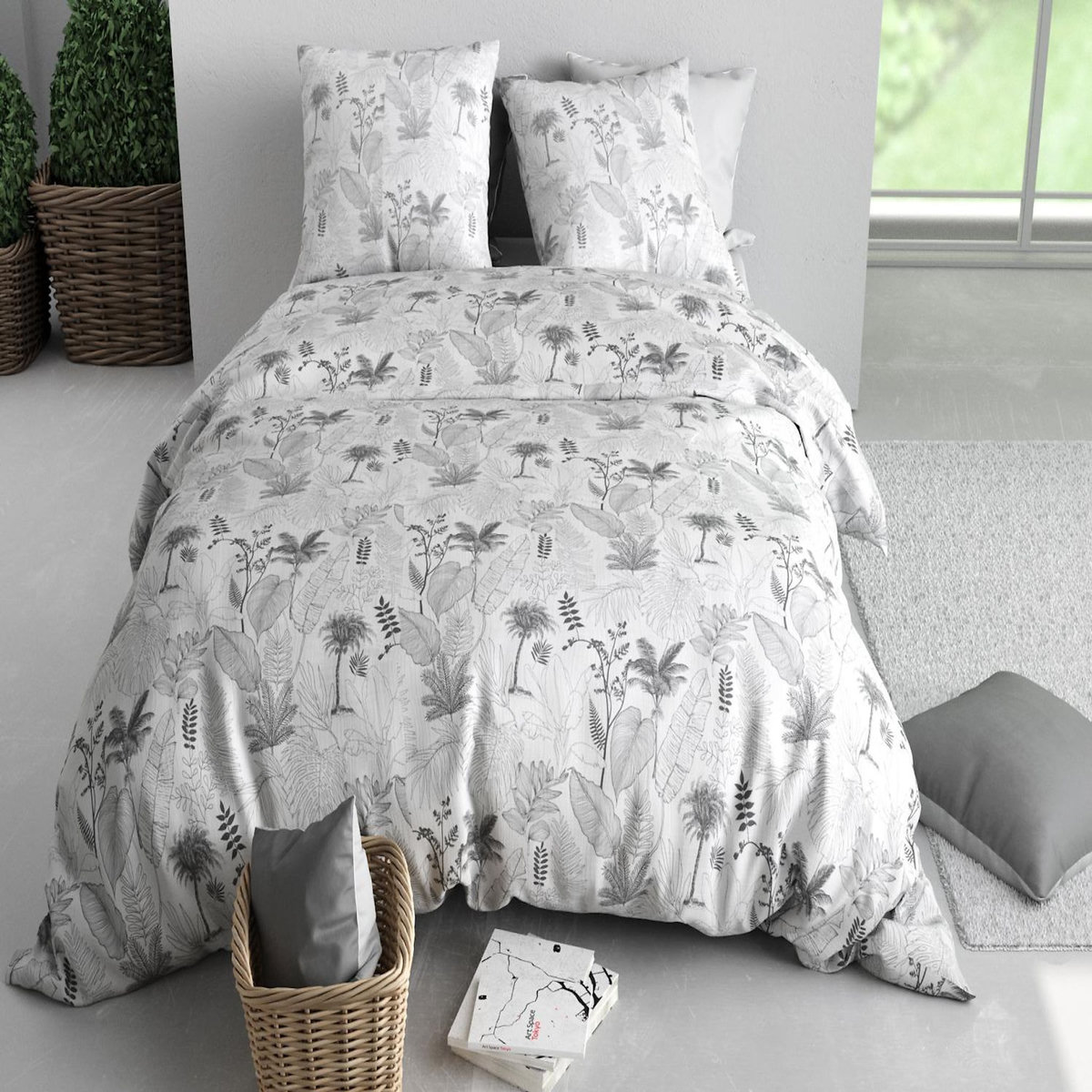 ATELIER DU COTON Parure housse de couette imprimée 100% coton 57fils MERIGOLD