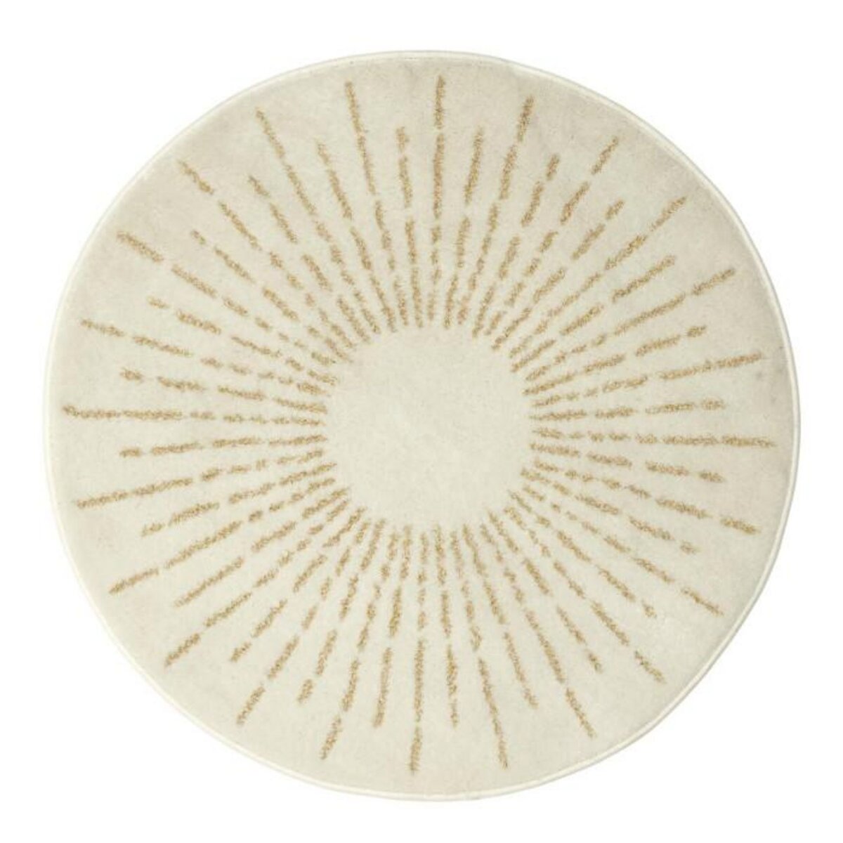 Paris Prix Tapis Rond Enfant  Soleil Métallisé  80cm Beige