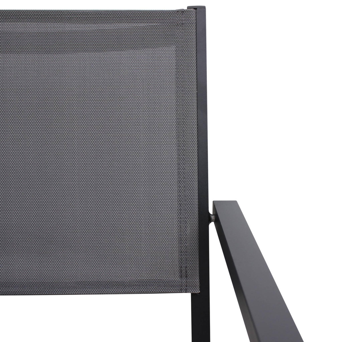 SWEEEK Table de jardin aluminium + 8 assises - Capua 180cm - Anthracite. gris - 8 places - 1 grande table rectangulaire. 8 fauteuils empilables