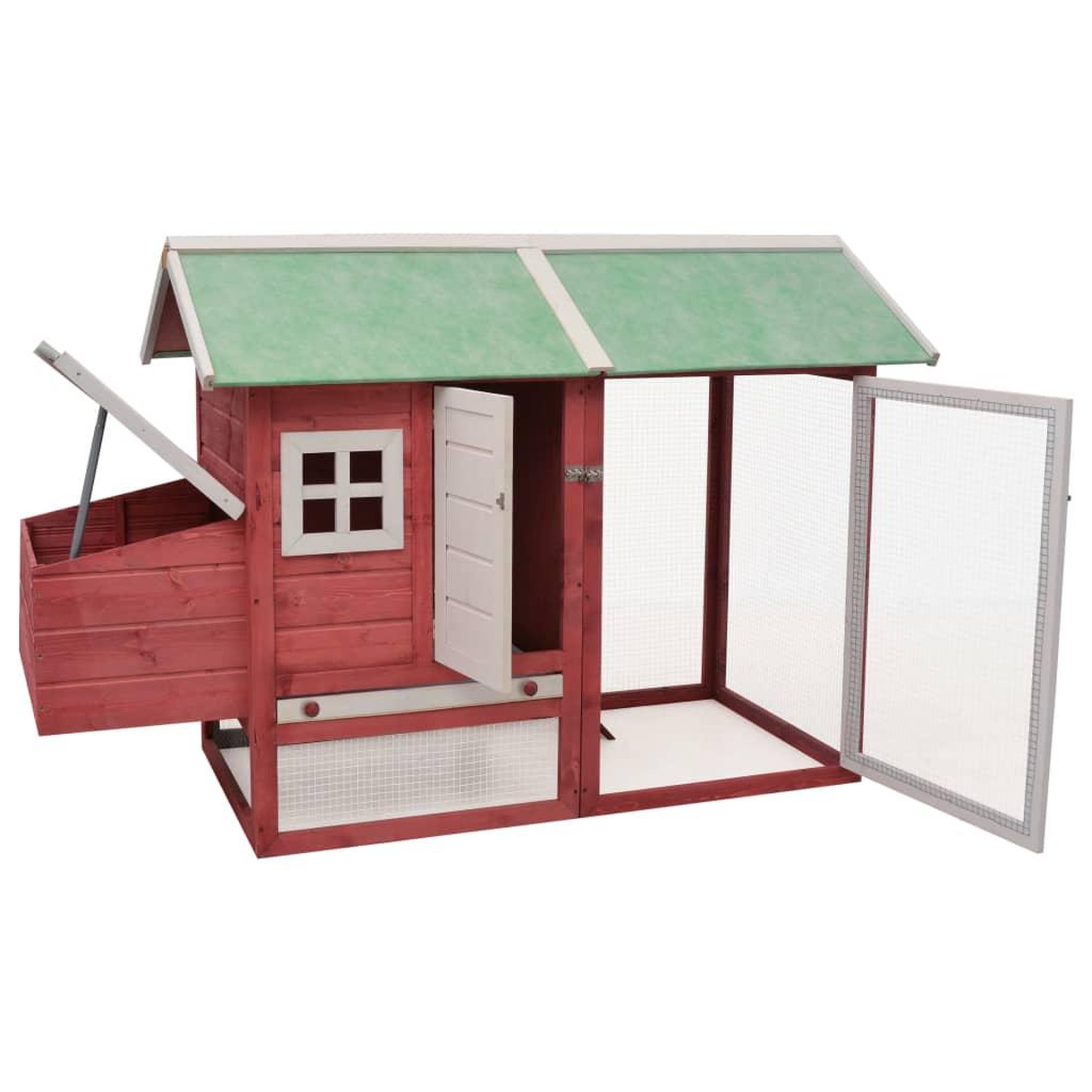 Voir la diapositive 2 : VIDAXL Poulailler Rouge 170x81x110 cm Bois de pin massif et sapin