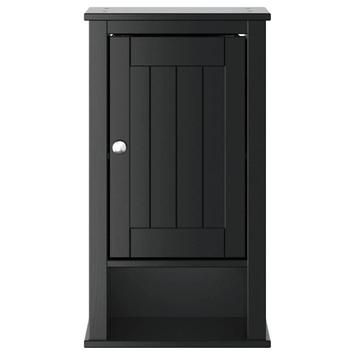 VIDAXL Armoire murale de salle de bain BERG noir bois de pin massif