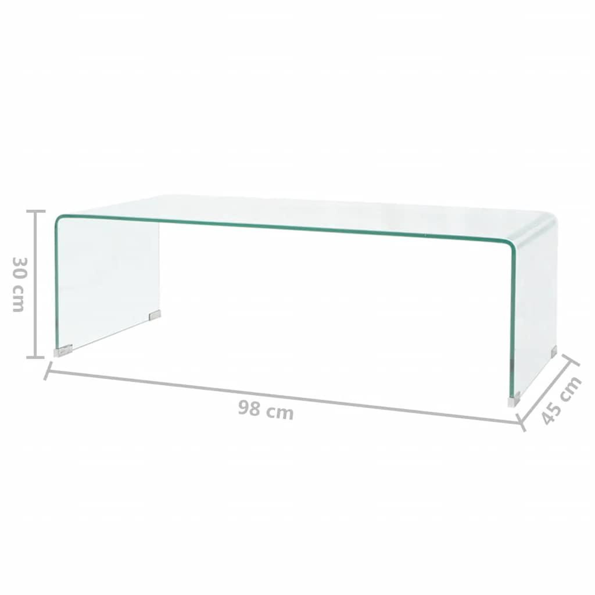 Voir la diapositive 6 : VIDAXL Table basse 98x45x30 cm verre trempe transparent