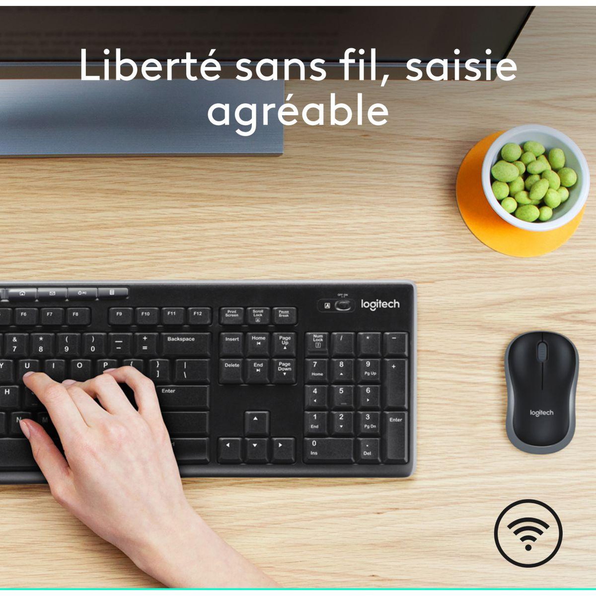 Voir la diapositive 2 : Logitech Clavier + Souris MK270 Wireless Desktop