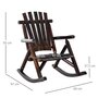 OUTSUNNY Fauteuil de jardin Adirondack à bascule rocking chair style rustique chic bois sapin traité carbonisation