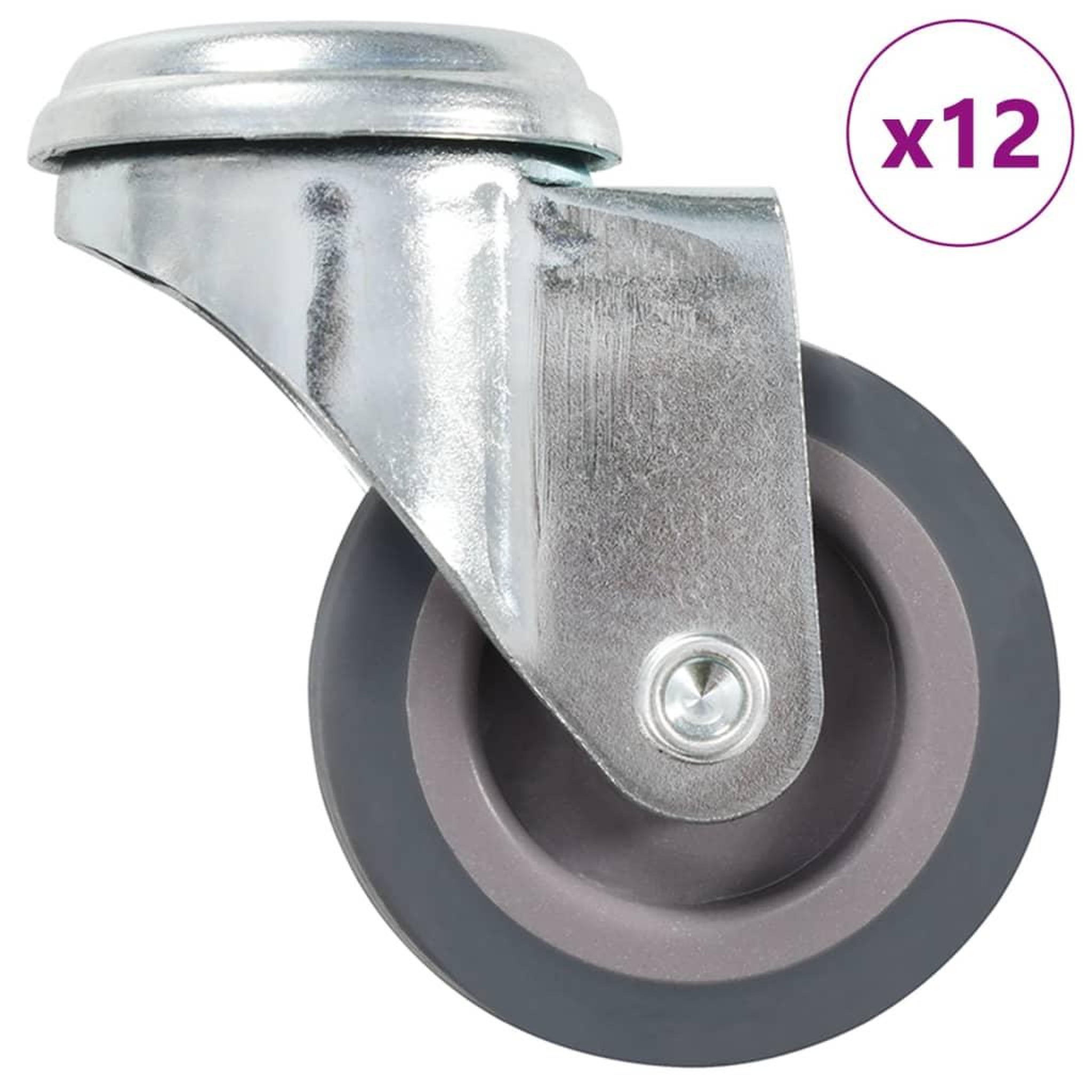 VIDAXL 12 pcs Roulettes pivotantes a trou de boulon 50 mm
