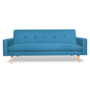 Voir la diapositive 4 : ID MARKET Canapé droit scandinave 3 places convertible LARS bleu canard