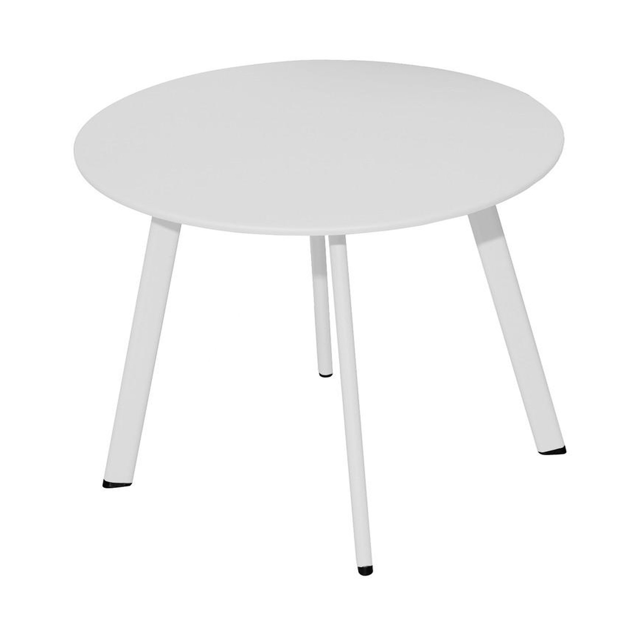 Proloisirs Table basse de jardin Massaï ø 45 cm en acier époxy - blanc