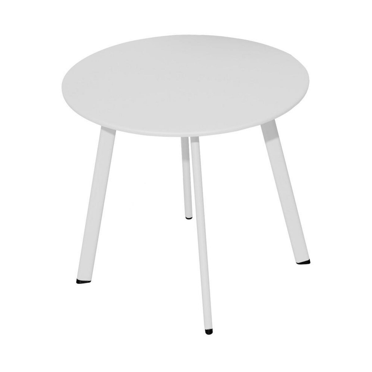 Proloisirs Table basse de jardin Massaï ø 45 cm en acier époxy - blanc