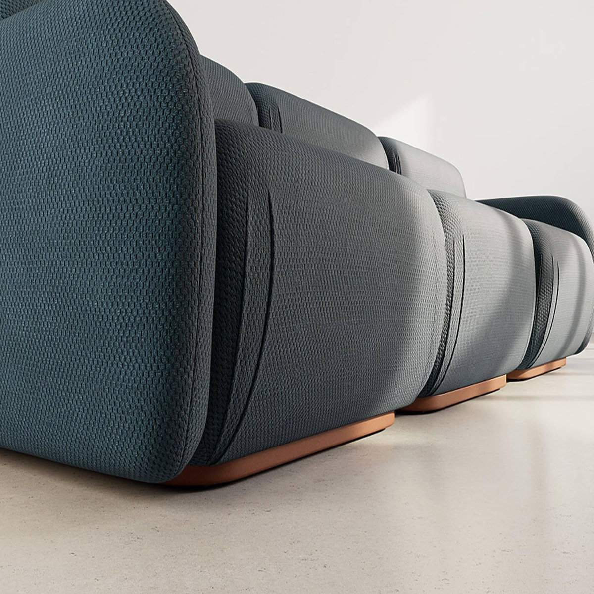 LISA DESIGN Penelope - canapé droit modulable 3 places en velours texturé