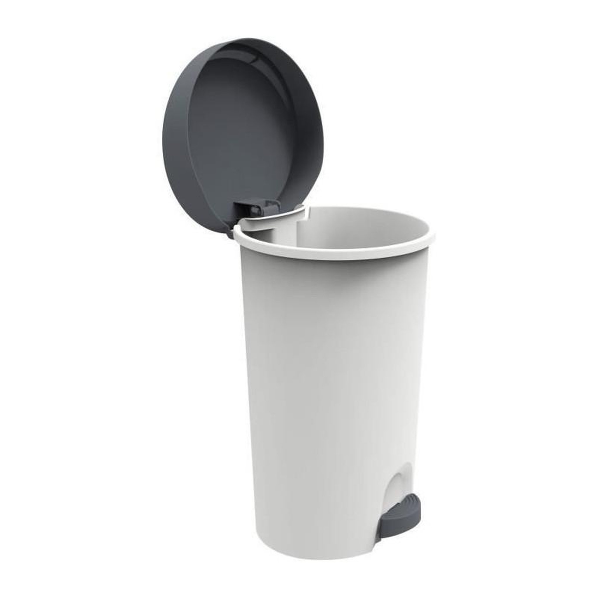 Voir la diapositive 4 : EDA PLASTIQUE Poubelle 27 L Stepy EDA - Apedale - Pour sac 30 L - 35,4 x 30,3 x 52,2 cm - Gris beton - En plastique