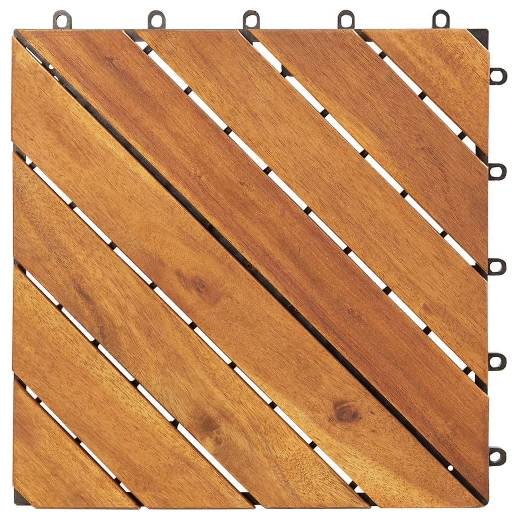 Voir la diapositive 3 : VIDAXL Tuiles de terrasse 30 pcs Marron 30x30 cm Bois massif d'acacia