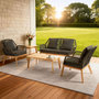 Voir la diapositive 2 : CONCEPT USINE Salon de jardin 4 places en bois avec 2 tables gris anthracite et bois ROSARIO