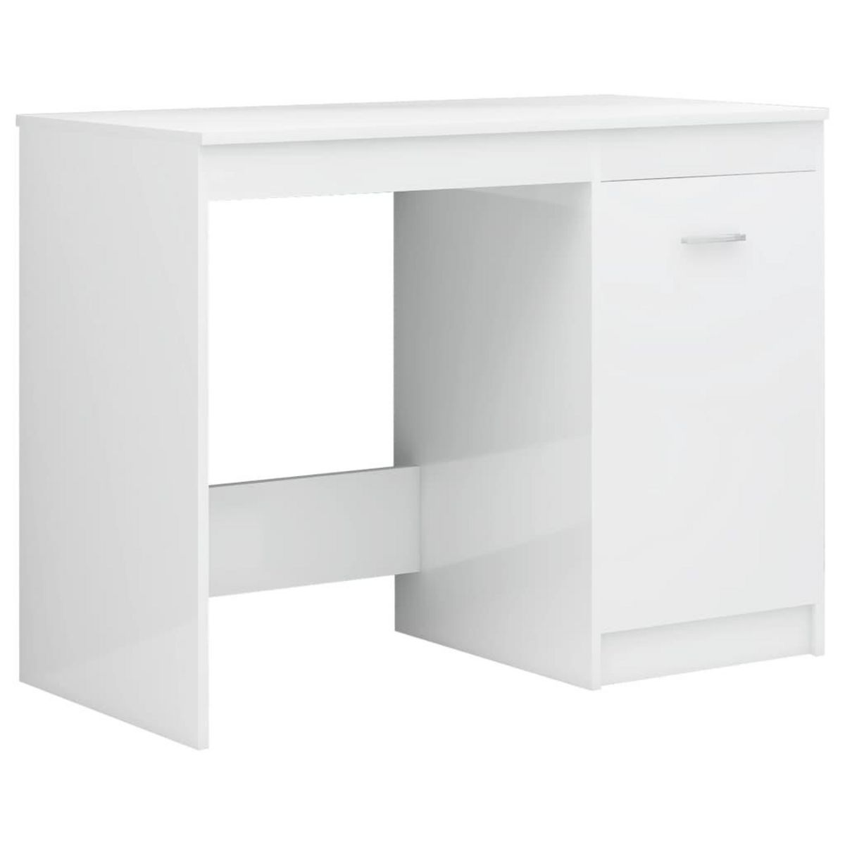 VIDAXL Bureau Blanc brillant 140x50x76 cm Bois d'ingenierie