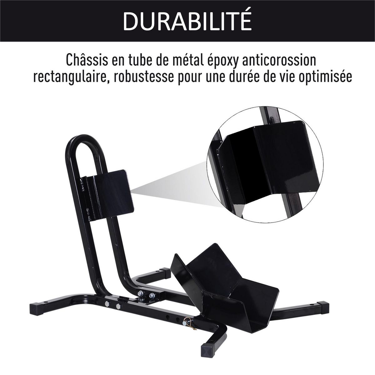HOMCOM Rail de support universel pour moto - support béquille moto - bloque roue 17 à 21 pouces métal époxy