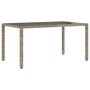 Voir la diapositive 2 : VIDAXL Table de jardin dessus en verre Gris 150x90x75cm Resine tressee