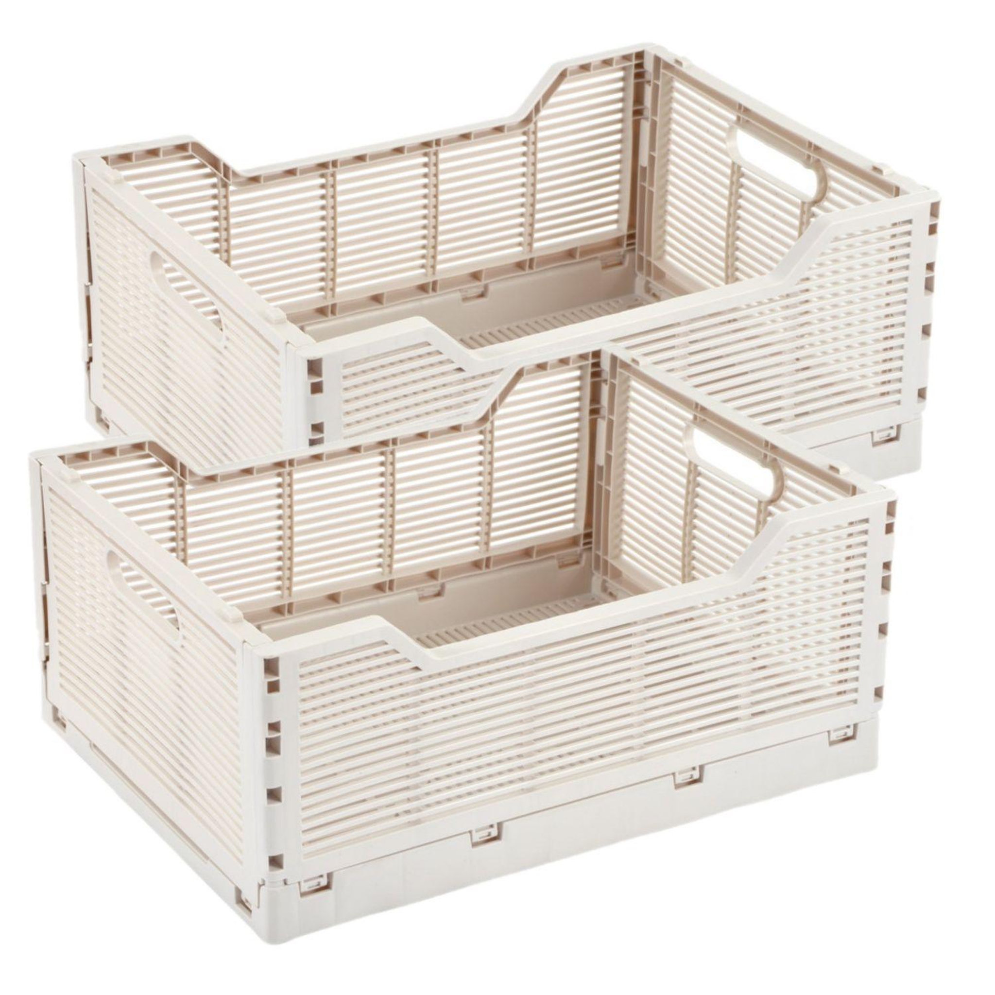 Voir la diapositive 1 : HOMEA Lot de 2 cagettes pliables FOLDY