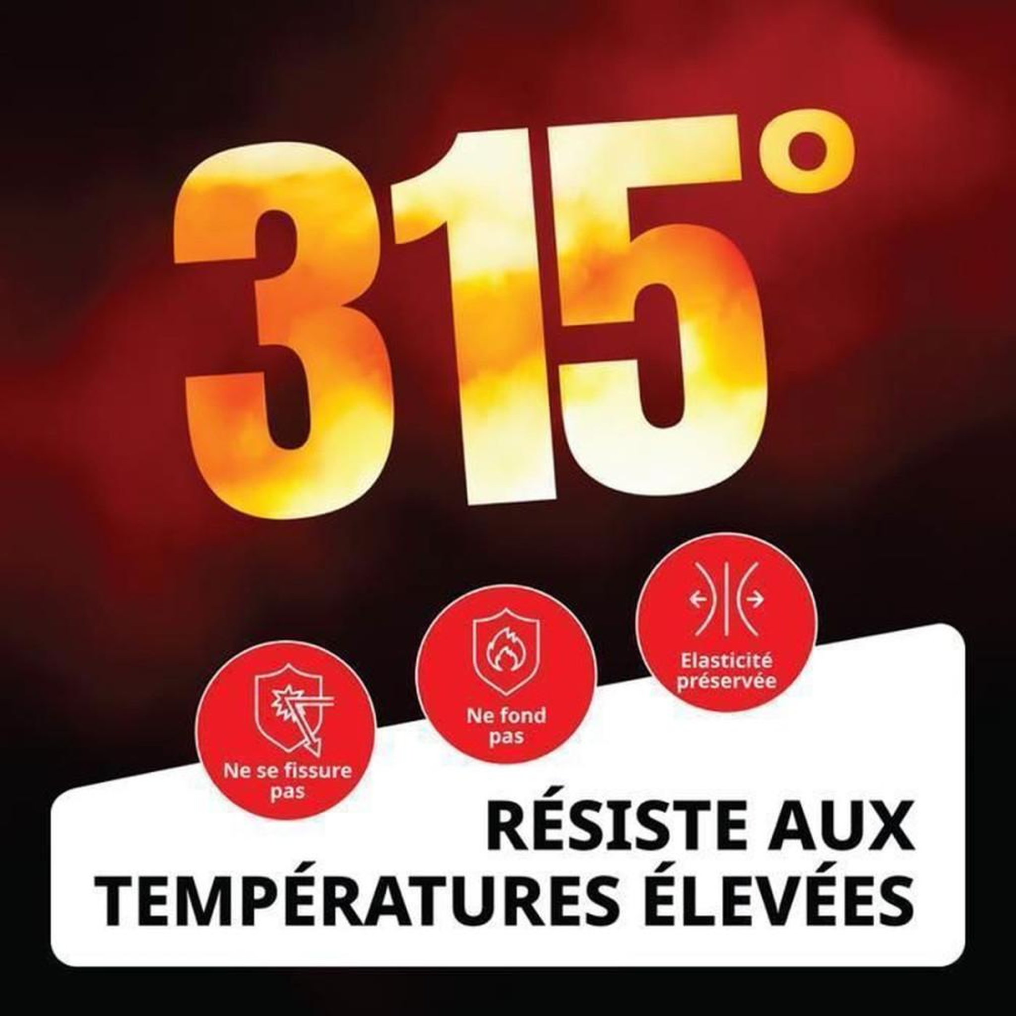 Voir la diapositive 2 : Mastic silicone rouge haute température Thermo 315 300 ml en cartouche