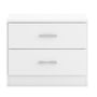 Voir la diapositive 3 : VS VENTA-STOCK Table de Chevet Dublin 2 tiroirs en Couleur Blanc, Guides métalliques