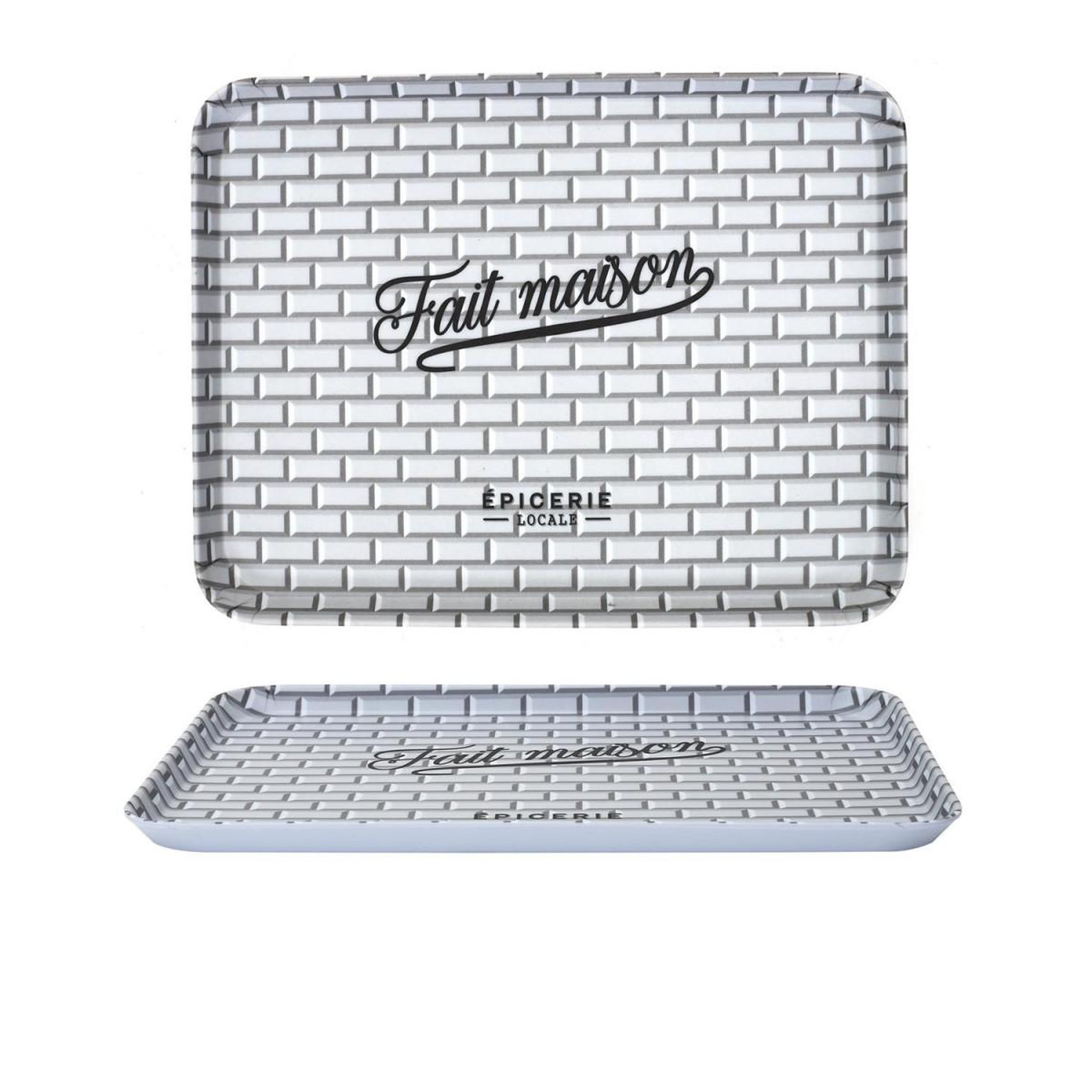 Voir la diapositive 3 : The Home Deco Factory Plateau de service  brooklyn  26cm noir & blanc