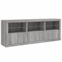 Voir la diapositive 5 : VIDAXL Buffet avec lumieres LED sonoma gris 181,5x37x67 cm