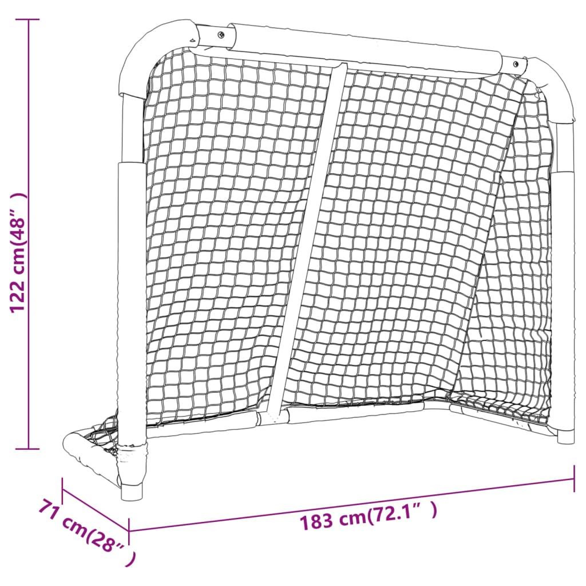 Voir la diapositive 6 : VIDAXL But de hockey rouge et blanc 183x71x122 cm polyester