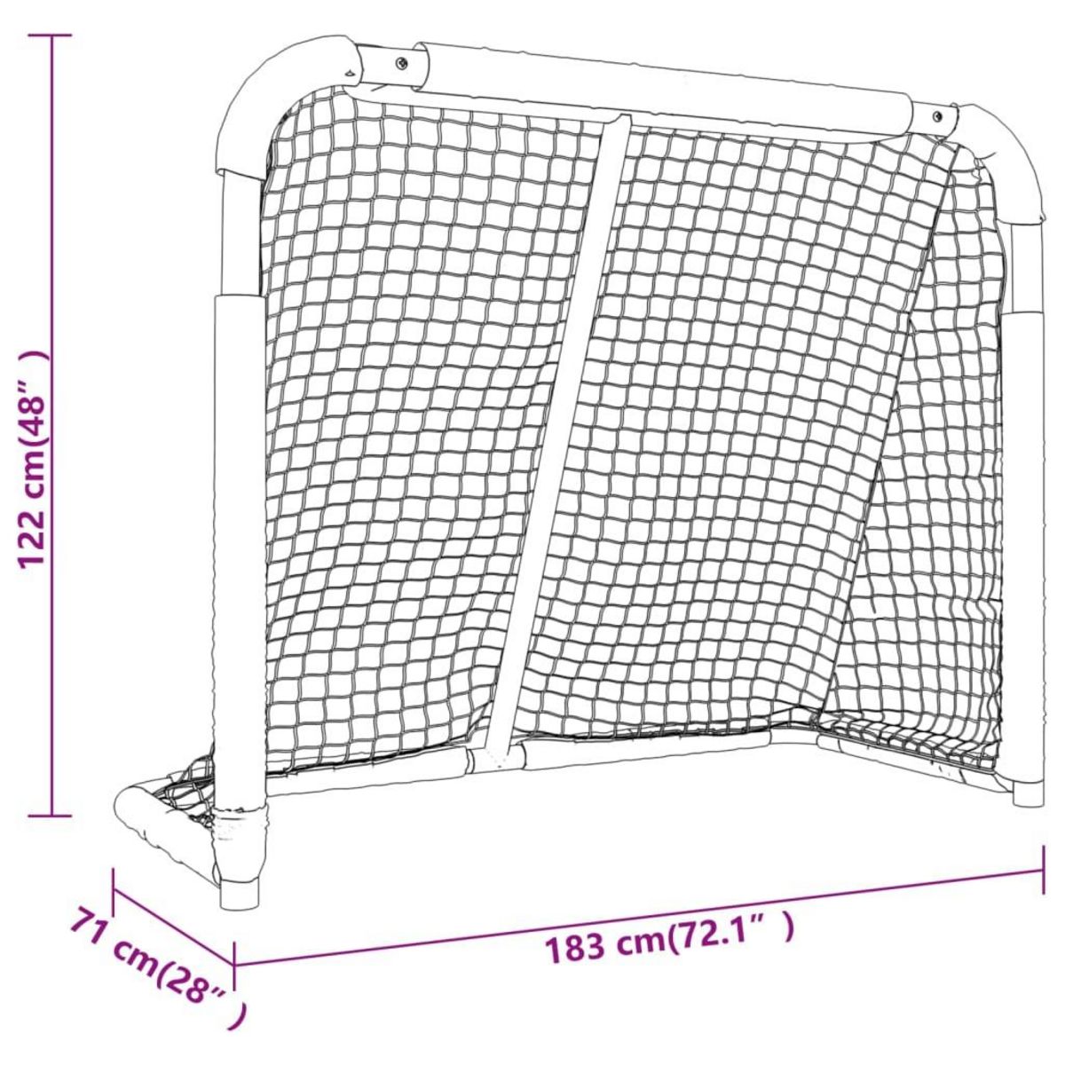 VIDAXL But de hockey rouge et blanc 183x71x122 cm polyester