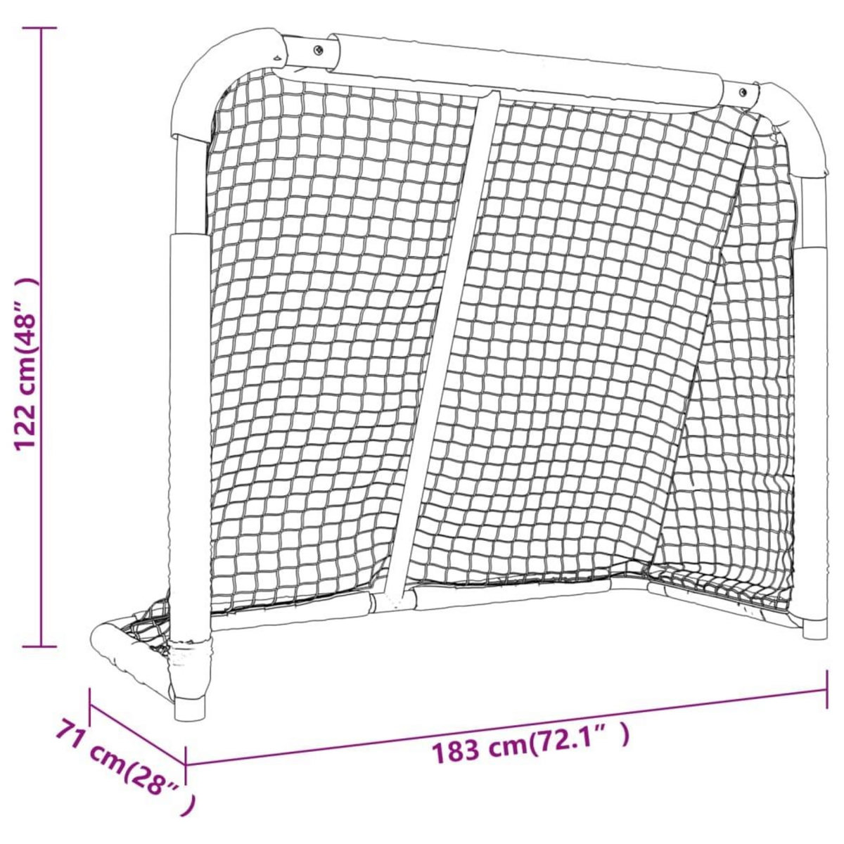 VIDAXL But de hockey rouge et blanc 183x71x122 cm polyester