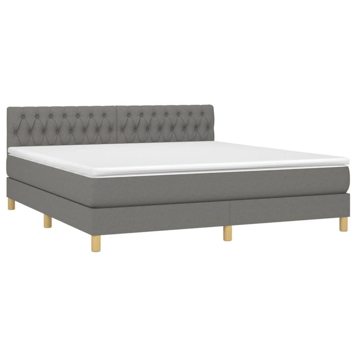 VIDAXL Sommier a lattes de lit et matelas et LED Gris fonce 180x200 cm
