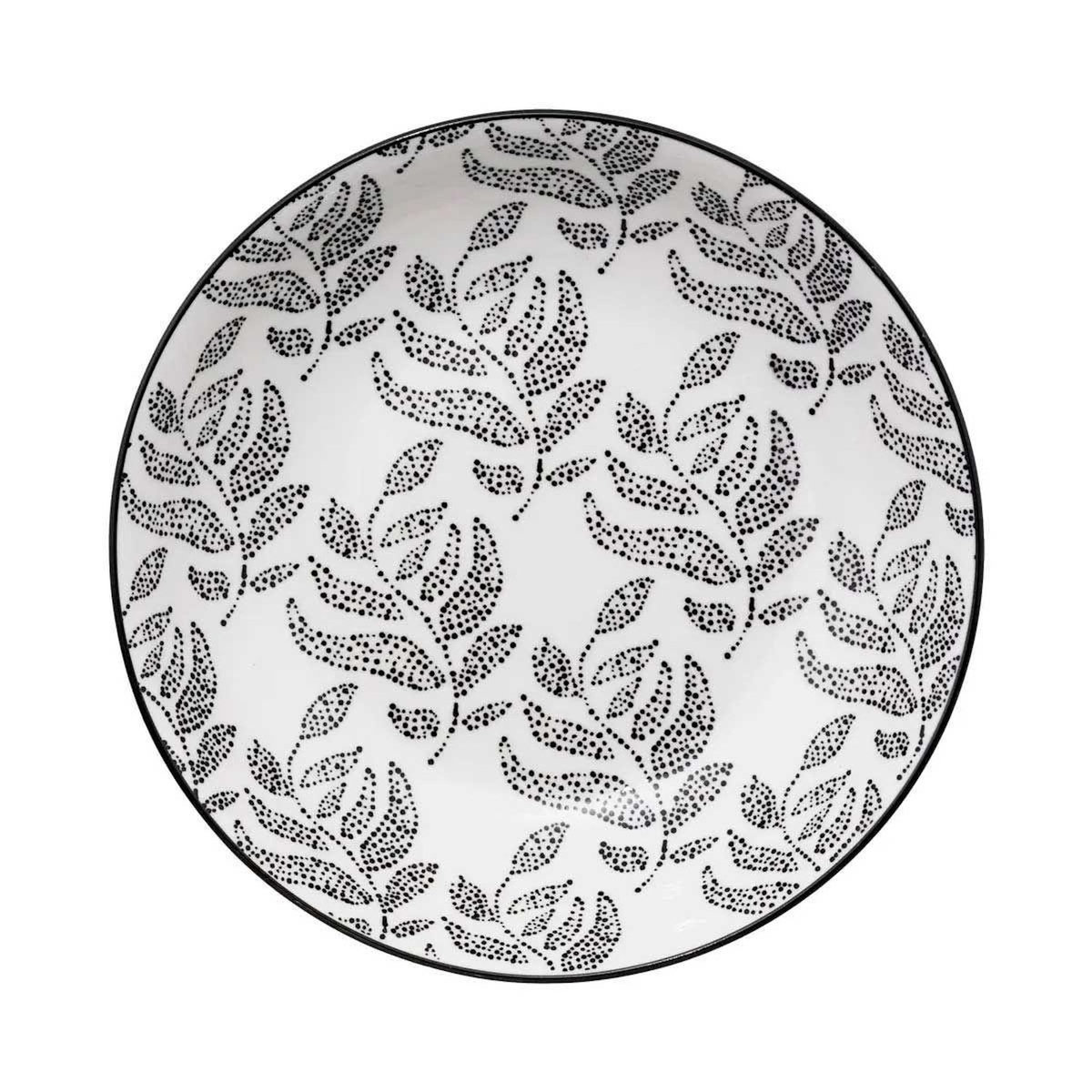 SECRET DE GOURMET Service de Table 18 Pièces  Eva  27cm Blanc & Noir
