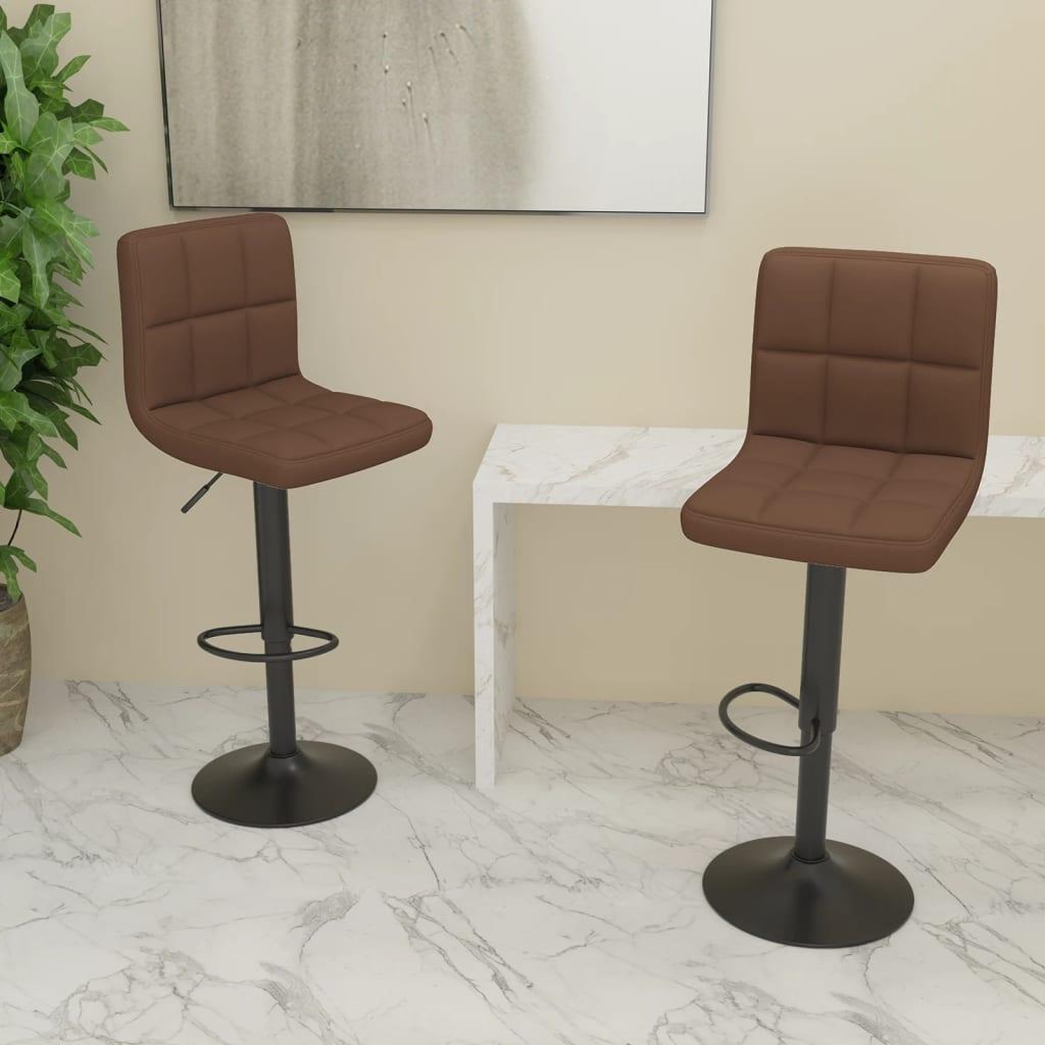 VIDAXL Tabourets de bar lot de 2 marron tissu
