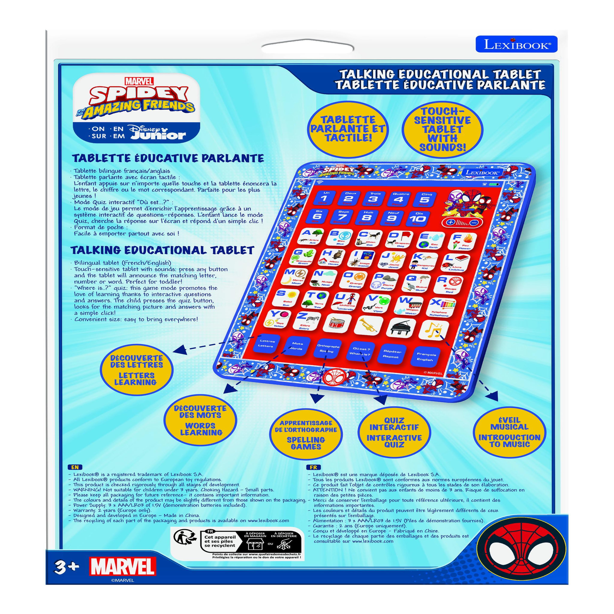 Voir la diapositive 5 : Lexibook Tablette Éducative bilingue Spidey en français et en anglais