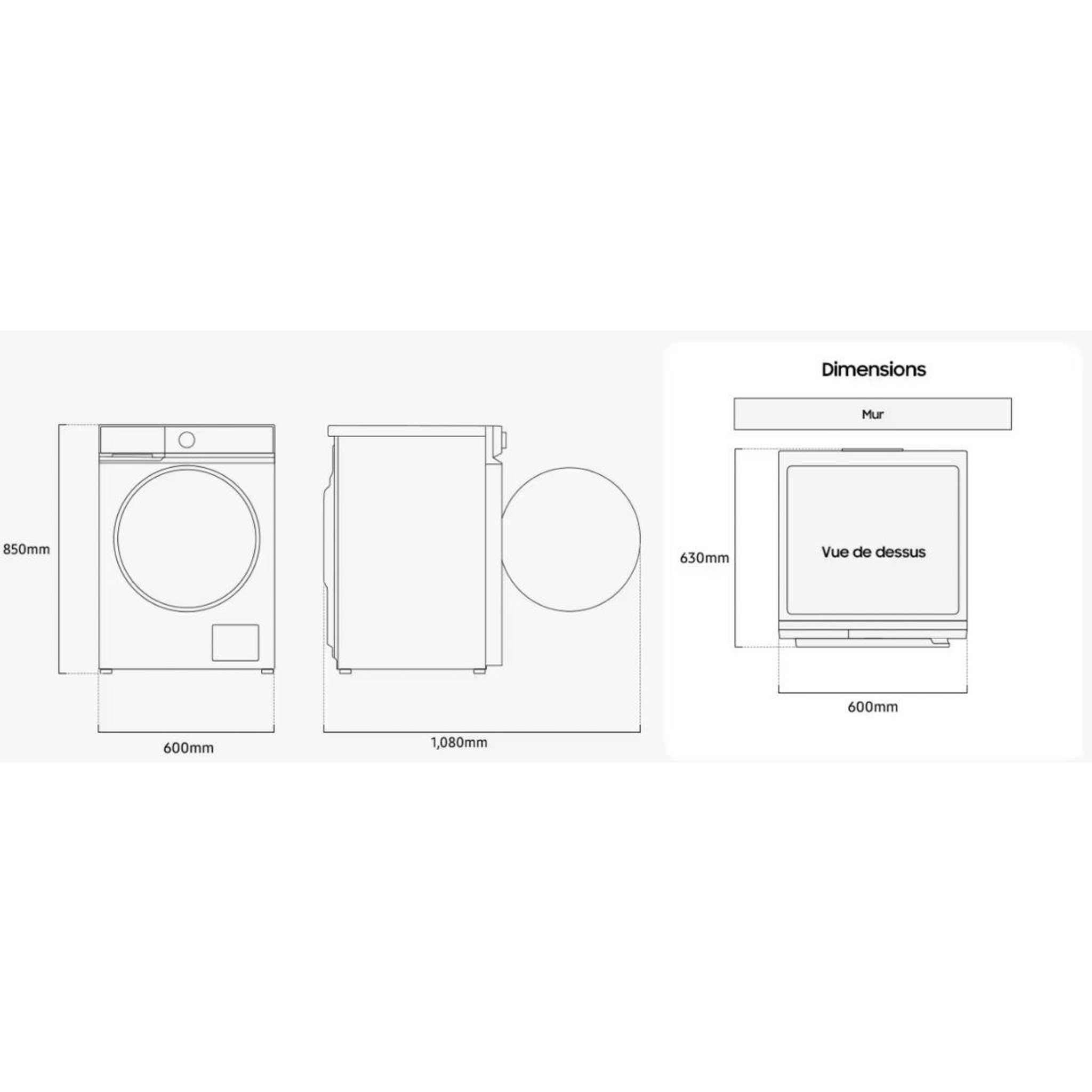 Voir la diapositive 5 : Samsung Lave linge hublot ww11db7b94ge - 11 kg - 1400 tr/min - classe a - moteur induction - autodosage - wifi - bespoke ai