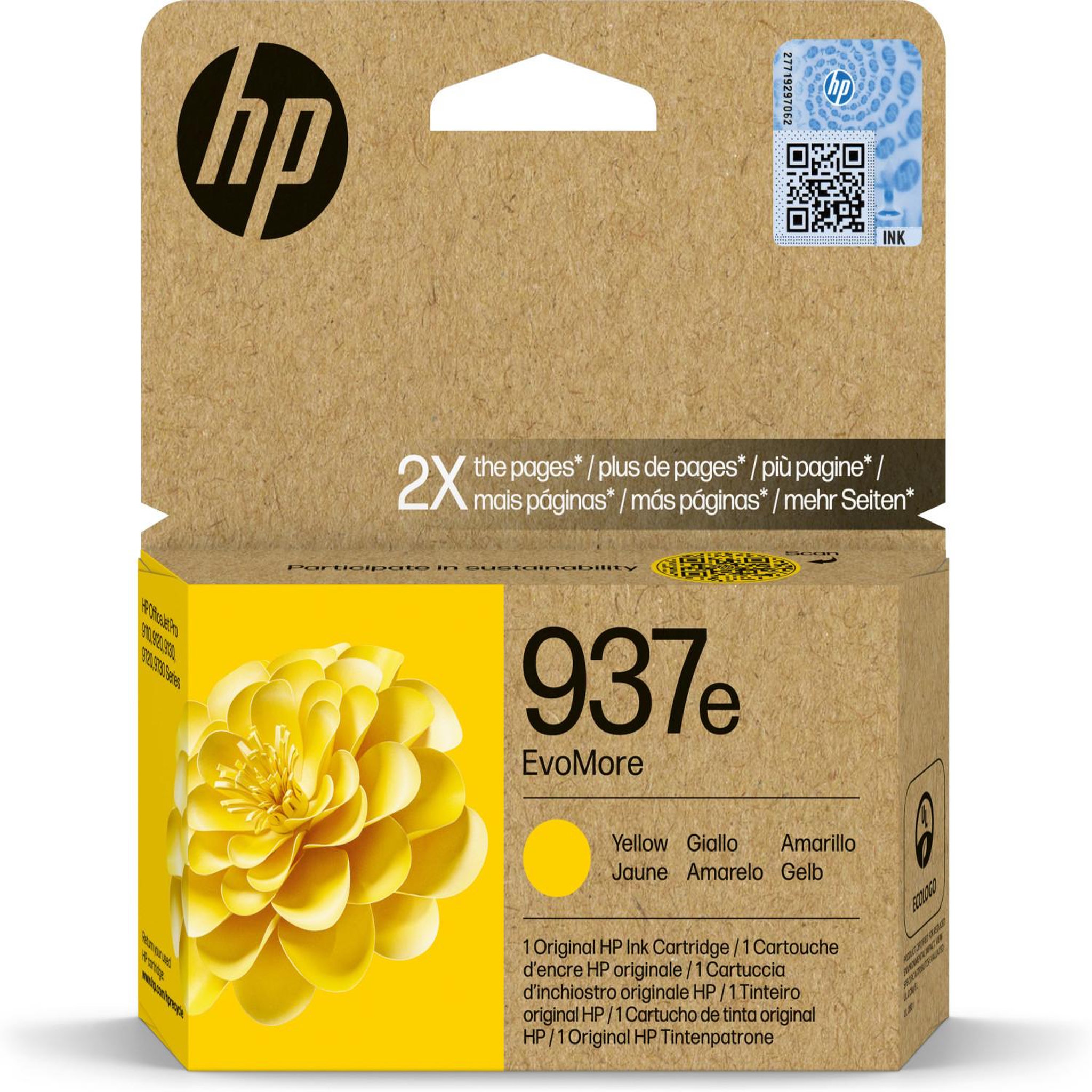 HP Hp 937e cartouche d'encre authentique jaune evomore