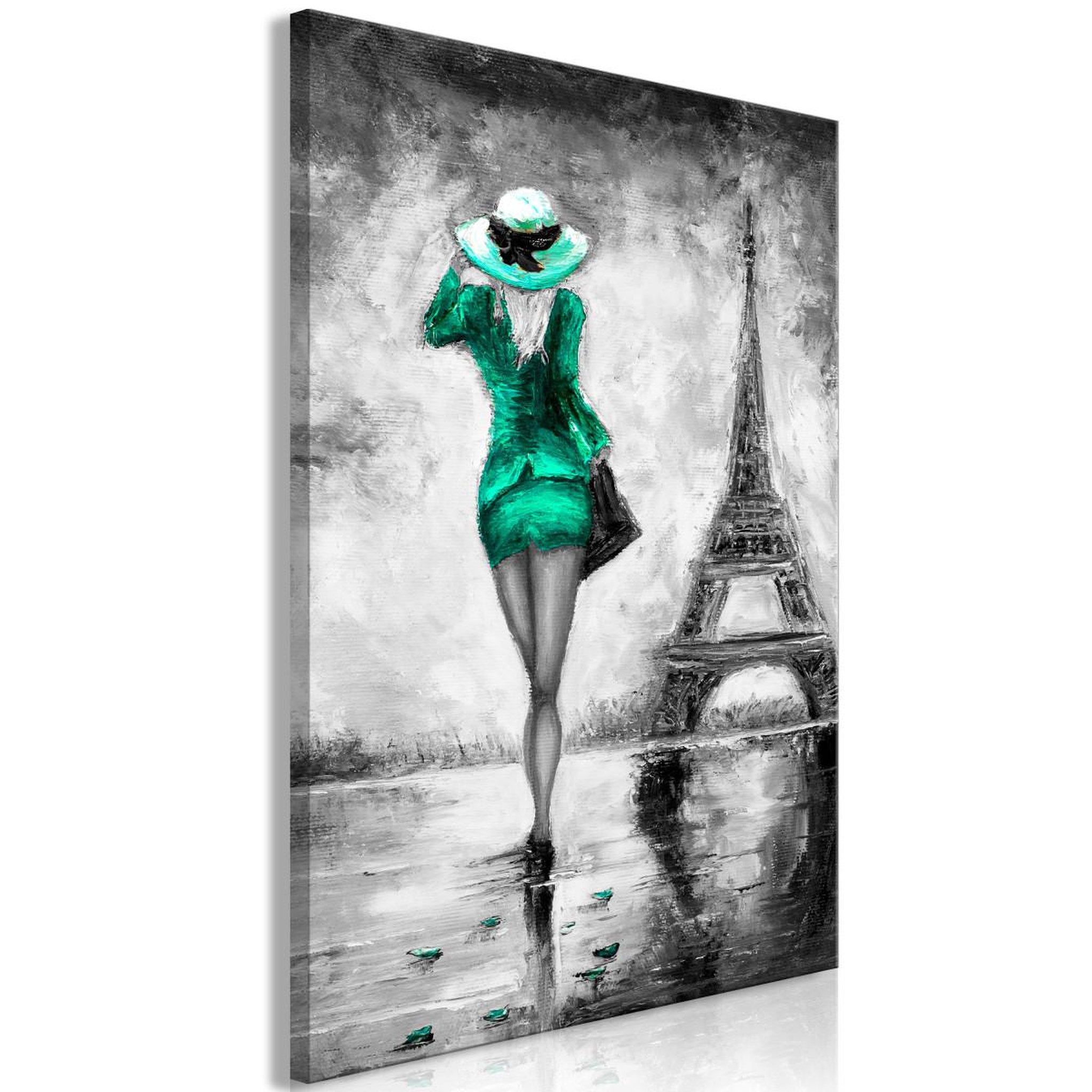 Voir la diapositive 1 : Paris Prix Tableau Imprimé  Parisian Woman Green