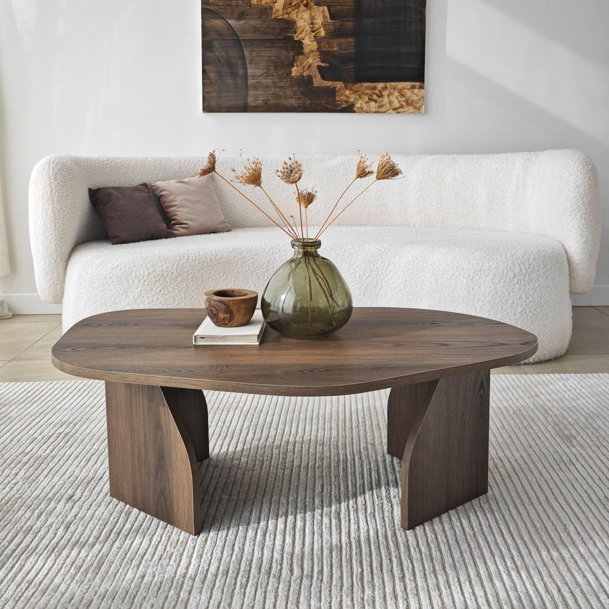 Voir la diapositive 3 : Habitat et Jardin Table basse en bois  rock  100 x 60 x 35 cm - noyer