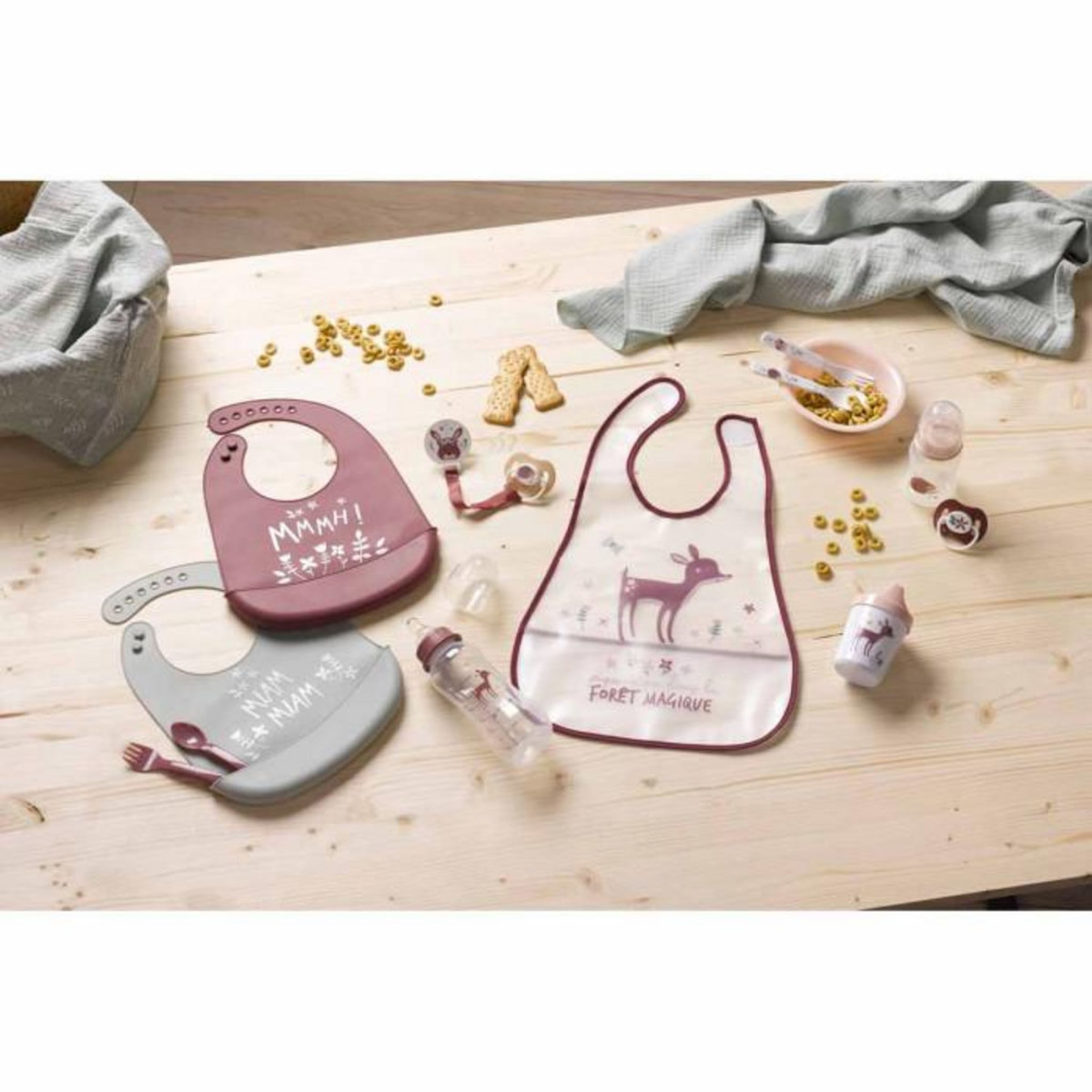 Paris Prix Lot de 2 Couverts Bébé  Forêt Magique  Blanc