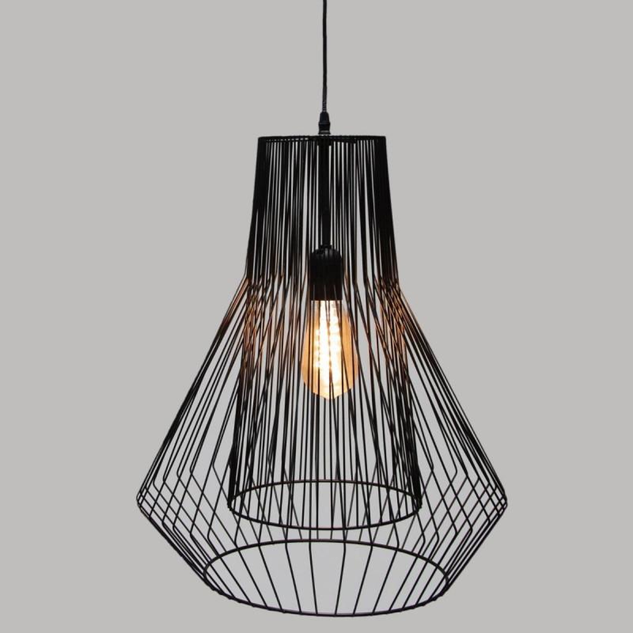 Voir la diapositive 2 : ATMOSPHERA Suspension noire  zania  en métal filaire hauteur 52 cm atmosphera - noir -