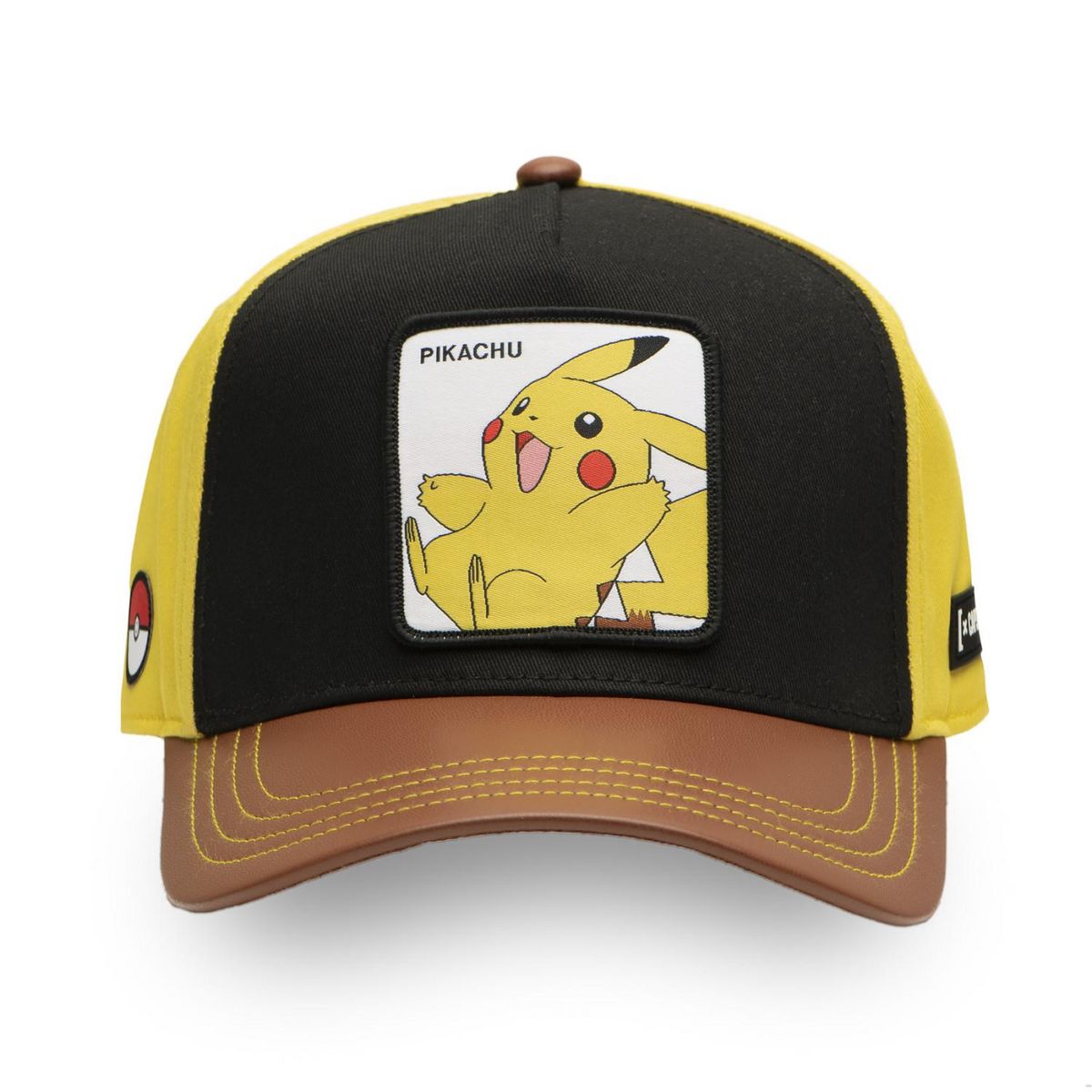 CAPSLAB Casquette trucker en sergé de coton et visière en PU Pokemon Pikachu