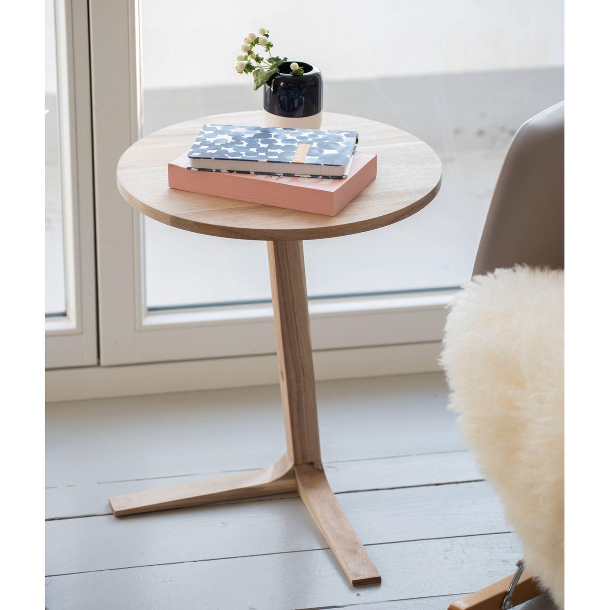 Voir la diapositive 2 : Wenko Table d'appoint ronde acina en bois d'acacia