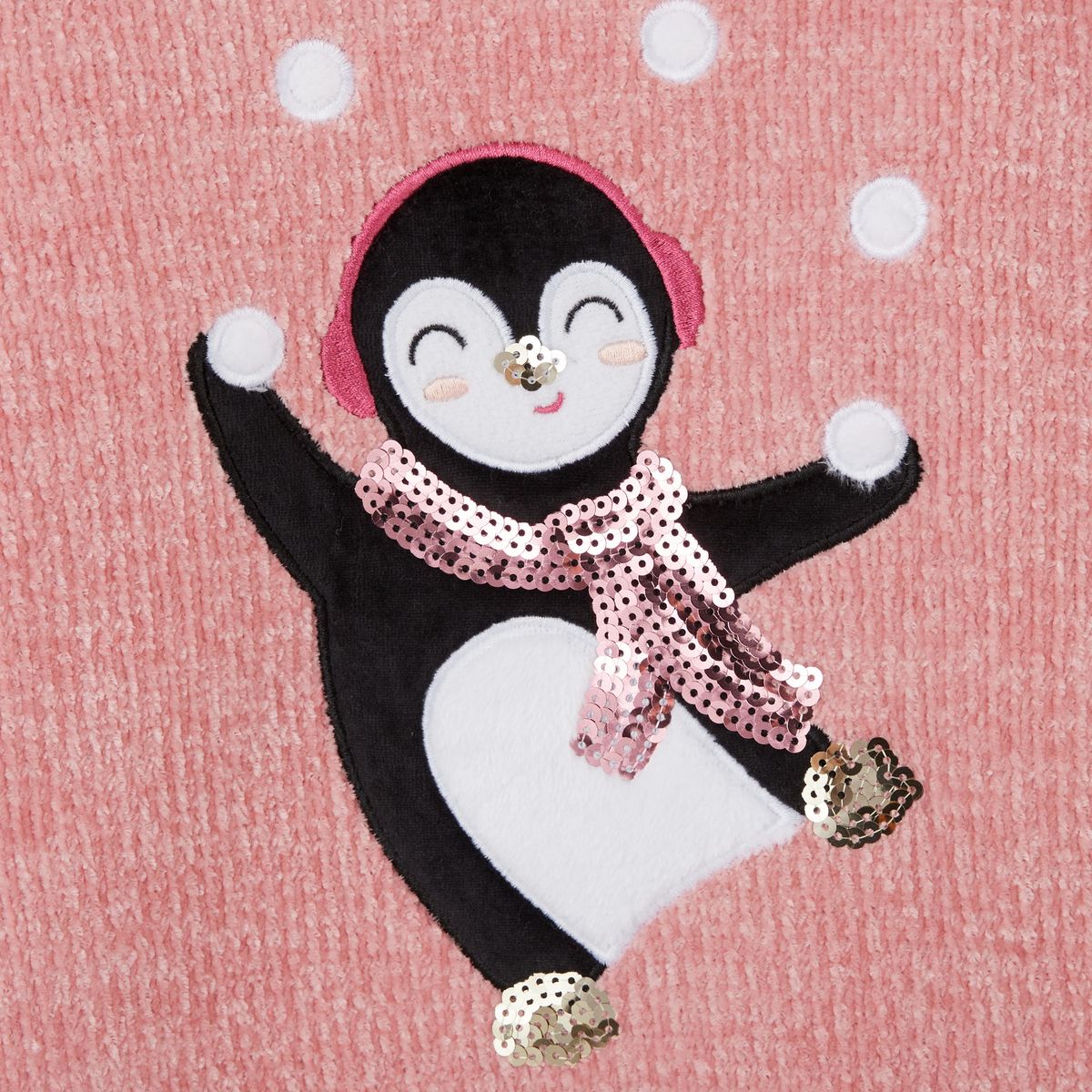 INEXTENSO Pull de noël pingouin rose fille