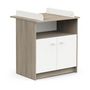 Voir la diapositive 6 : Demeyere Commode a langer 2 portes, 1 niche - HELICIA - Blanc mat & Chene kronberg - 79,6 x 70 x 94,4 cm - DEMEYERE