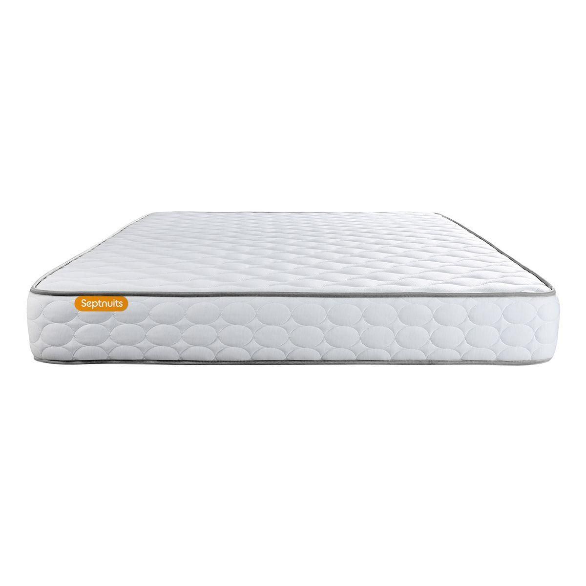 SEPTNUITS Matelas Mémoire de forme + double sommier gris Memo