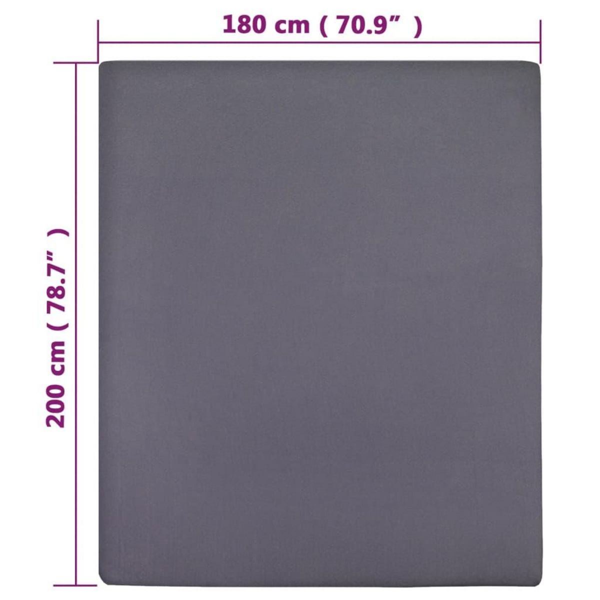 VIDAXL Drap-housse Jersey Anthracite 180x200 cm Coton