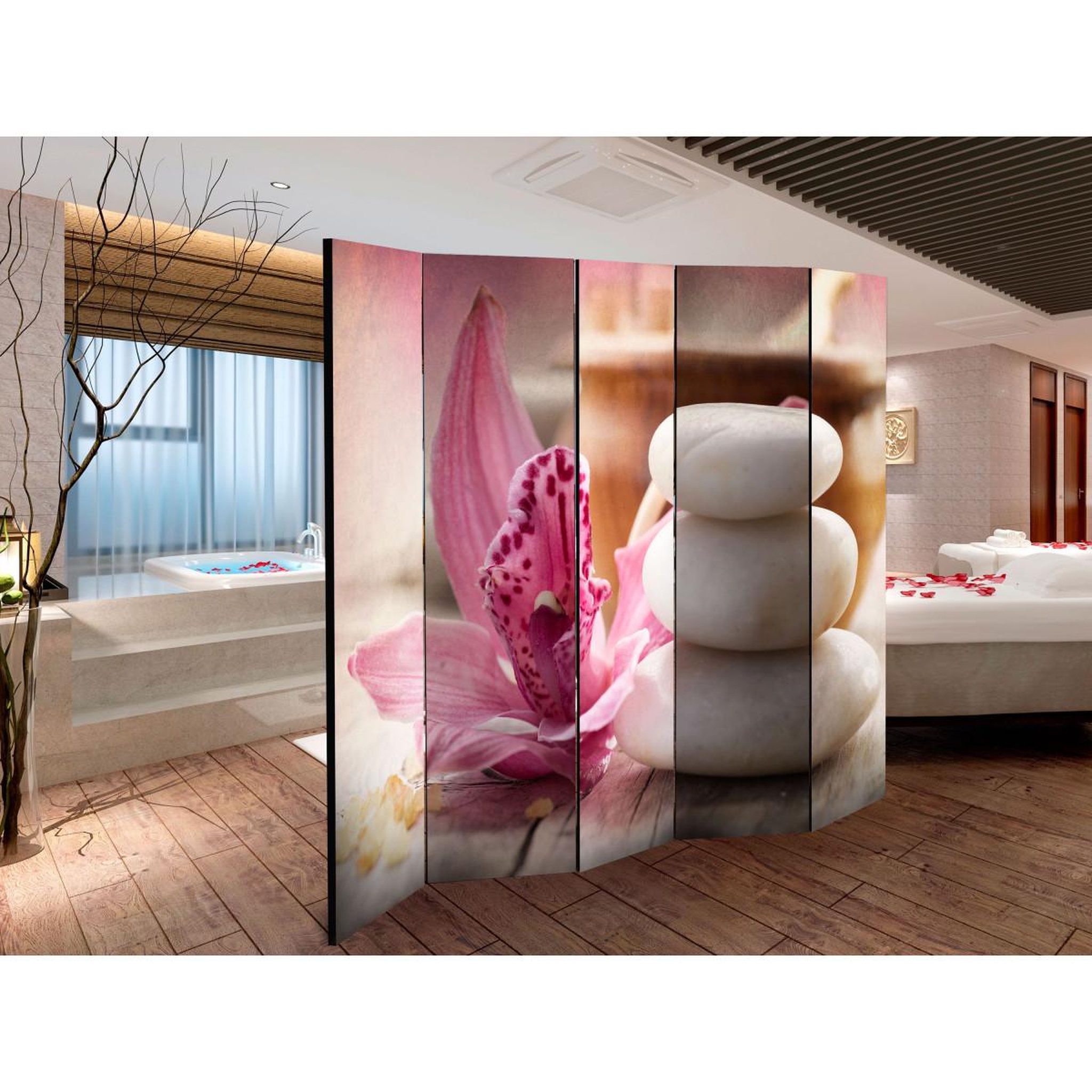 Voir la diapositive 2 : Paris Prix Paravent 5 volets  aromatherapy  172x225cm
