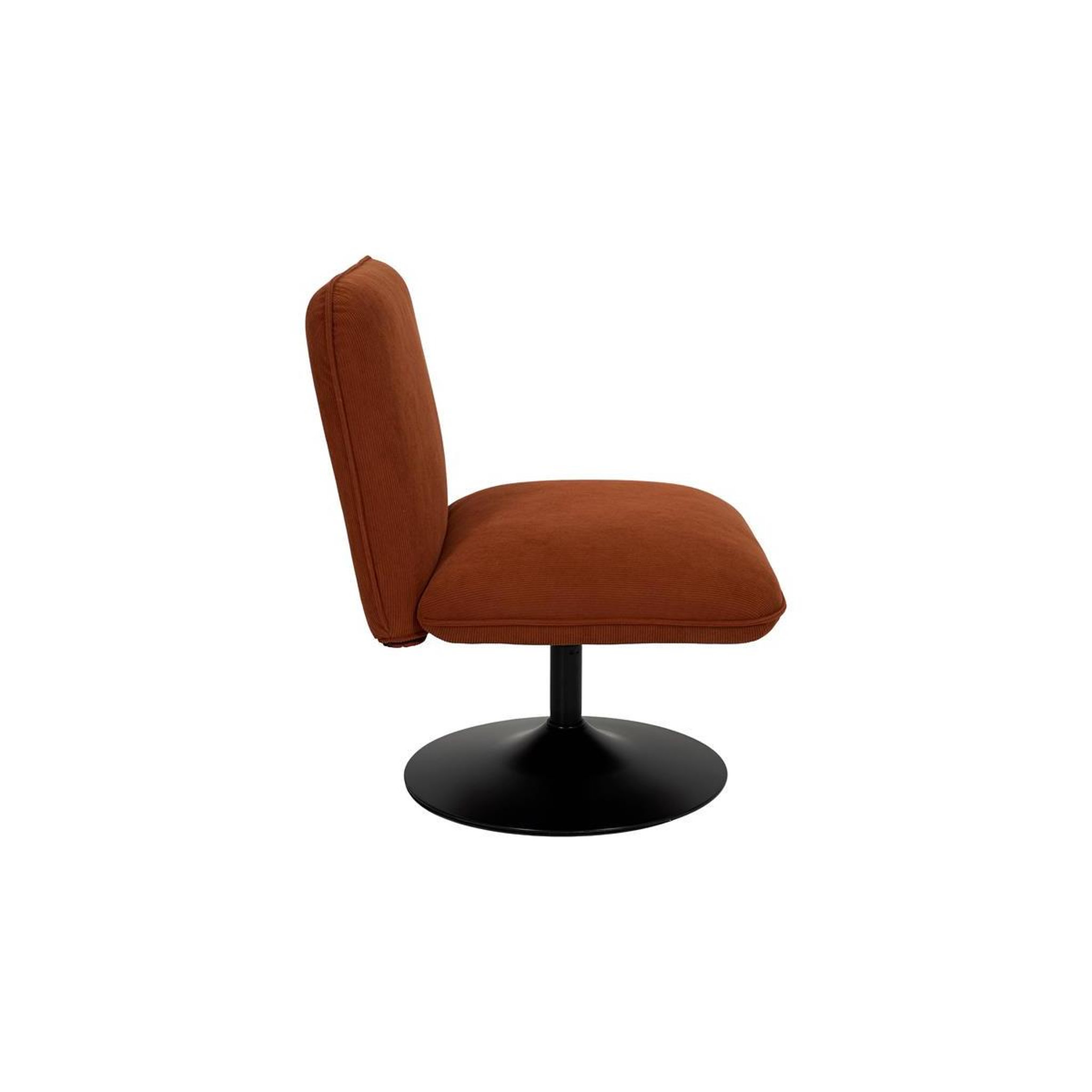 Voir la diapositive 3 : The Home Deco Factory Fauteuil pivotant côtelé  jules  79cm terracotta